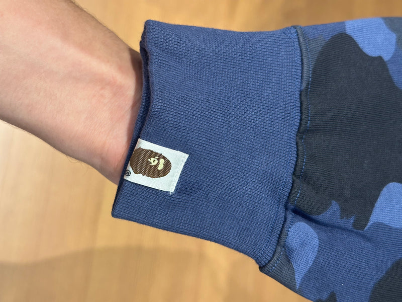 Jaqueta Bape Shark Camo Blue Dual Hoodie Full Zip - Pronta Entrega