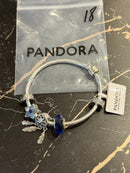 Bracelete Pandora Prata Charm com Berloques e Fecho - Pronta Entrega