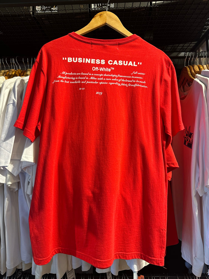 Camiseta OFF WHITE BUSINESS CASUAL Vermelho - Pronta Entrega