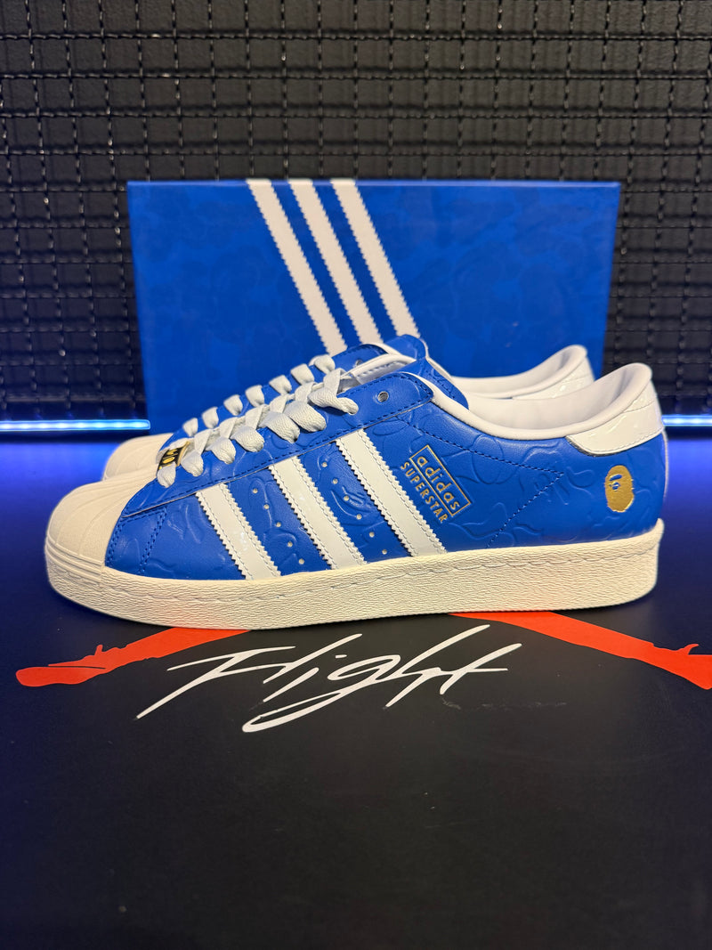 Tênis Adidas Superstar Vintage x Bape Blue - Pronta Entrega