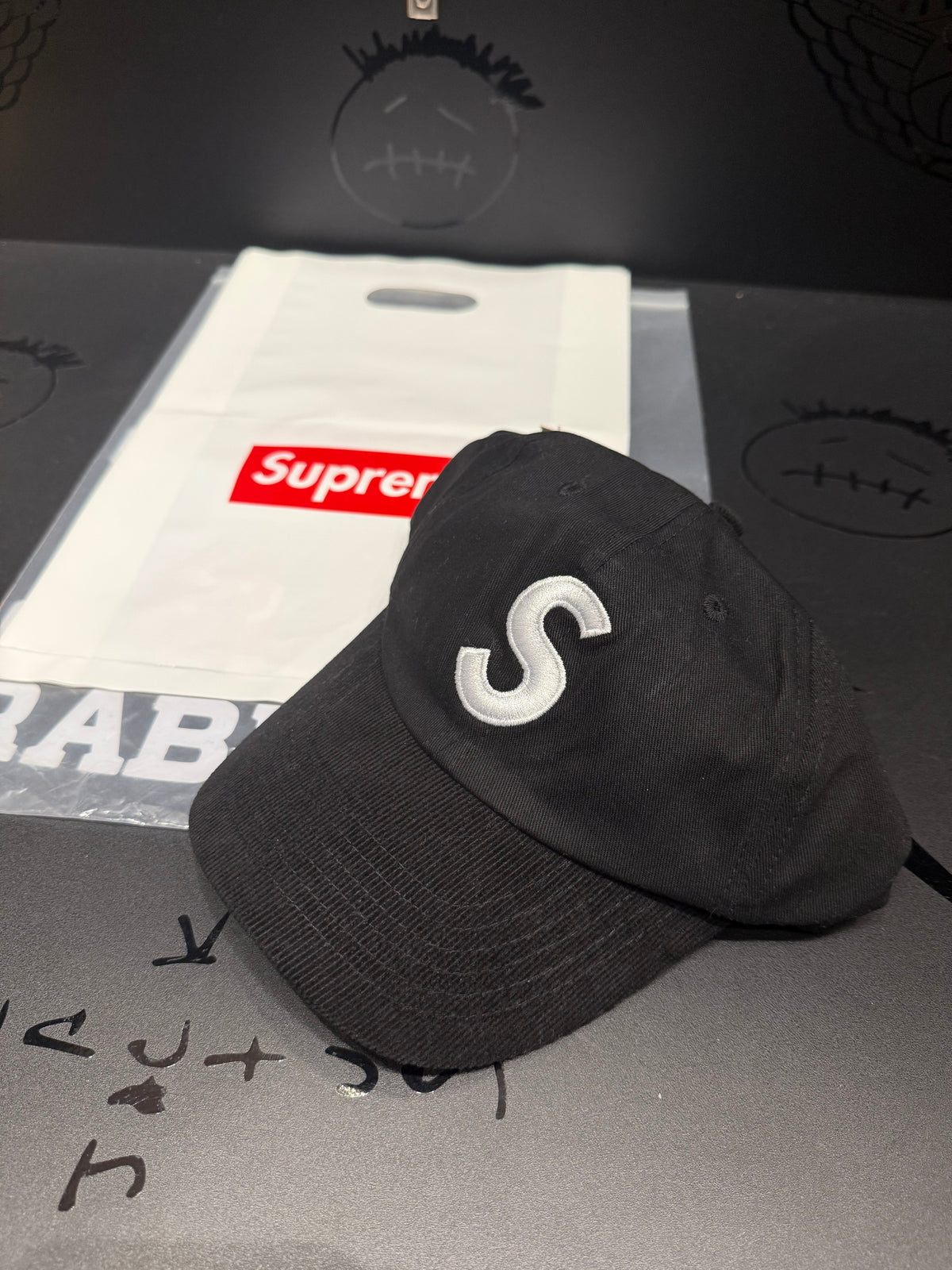 Boné Supreme Seersucker S Logo 6- Panel Black - Pronta Entrega