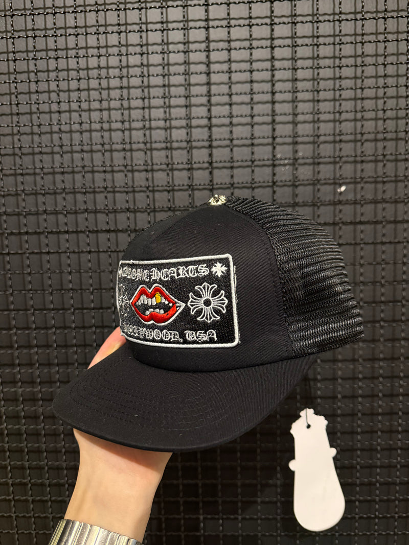 Boné Chrome Hearts Chomper Hollywood Trucker Black - Pronta Entrega
