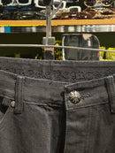 Calça Jeans Preta Chrome Hearts Green & Leopard Cross Patch - Pronta Entrega
