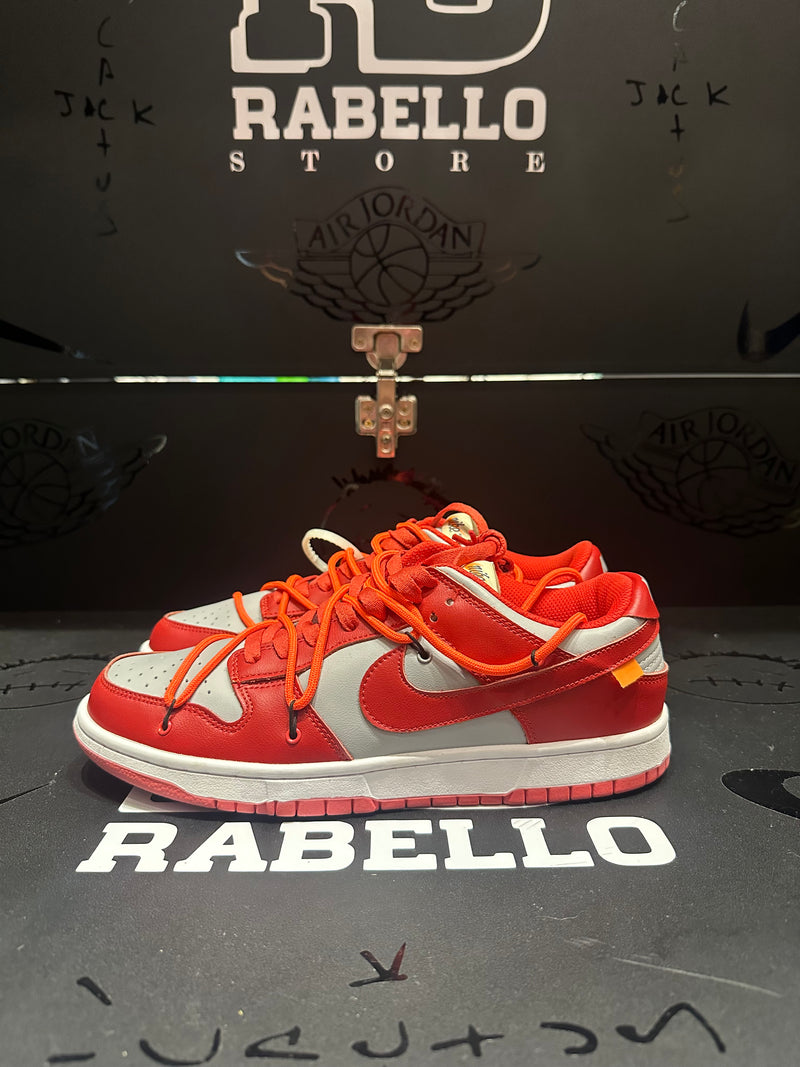 Tênis Nike Dunk Low X Off-White University Red - Pronta Entrega