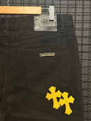 Calça Jeans Black Chrome Hearts MultiCruz Yellow - Pronta Entrega