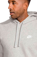 MOLETOM NIKE SPORTSWEAR CLUB HOODIE PO CINZA/BRANCO - Pronta Entrega