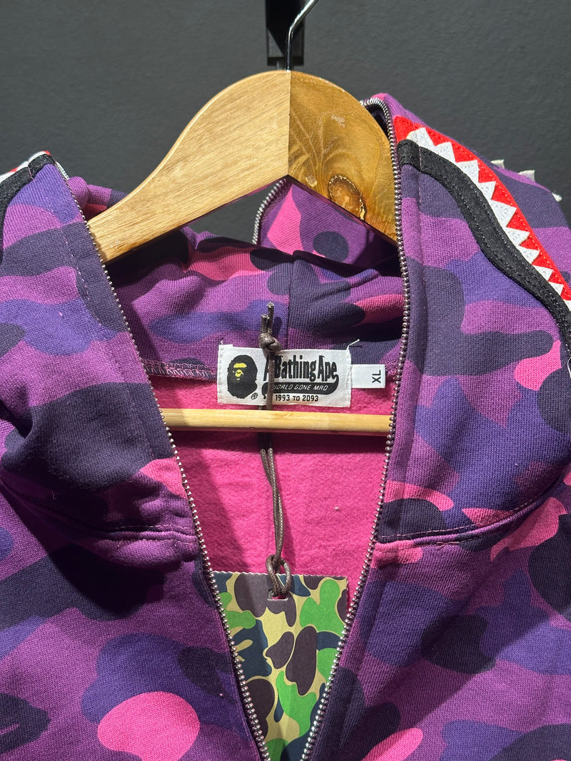 Jaqueta Bape Shark Camo Pink Full Zip - Pronta Entrega