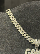 Corrente Cravejada Pingente “Game” Em Zicornia Cubica Prata 45 CM - Pronta Entrega