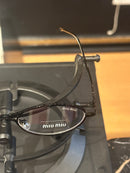 Óculos Miu Miu Redondo Armação Black Lente Clear - Pronta Entrega