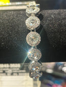 Pulseira Ice Cravejada Em Zicornia Circular Prata 20 CM - Pronta Entrega