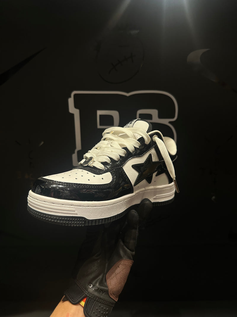 Tênis BAPE A Bathing APE Court Sta Black White - Pronta Entrega