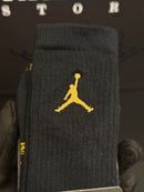 Meia Nike Air Jordan Cano Alto Black/Gold - Pronta Entrega
