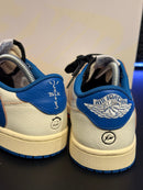Tênis Nike Air Jordan 1 Low Travis Scott Fragment Military Blue - Pronta Entrega