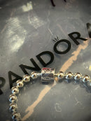 Bracelete Pandora Prata Circular com Fecho Logo 17 CM - Pronta Entrega