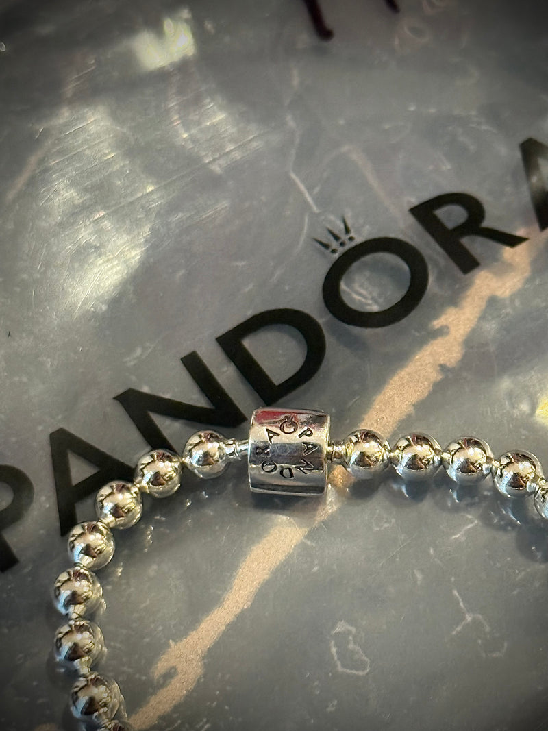 Bracelete Pandora Prata Circular com Fecho Logo 17 CM - Pronta Entrega