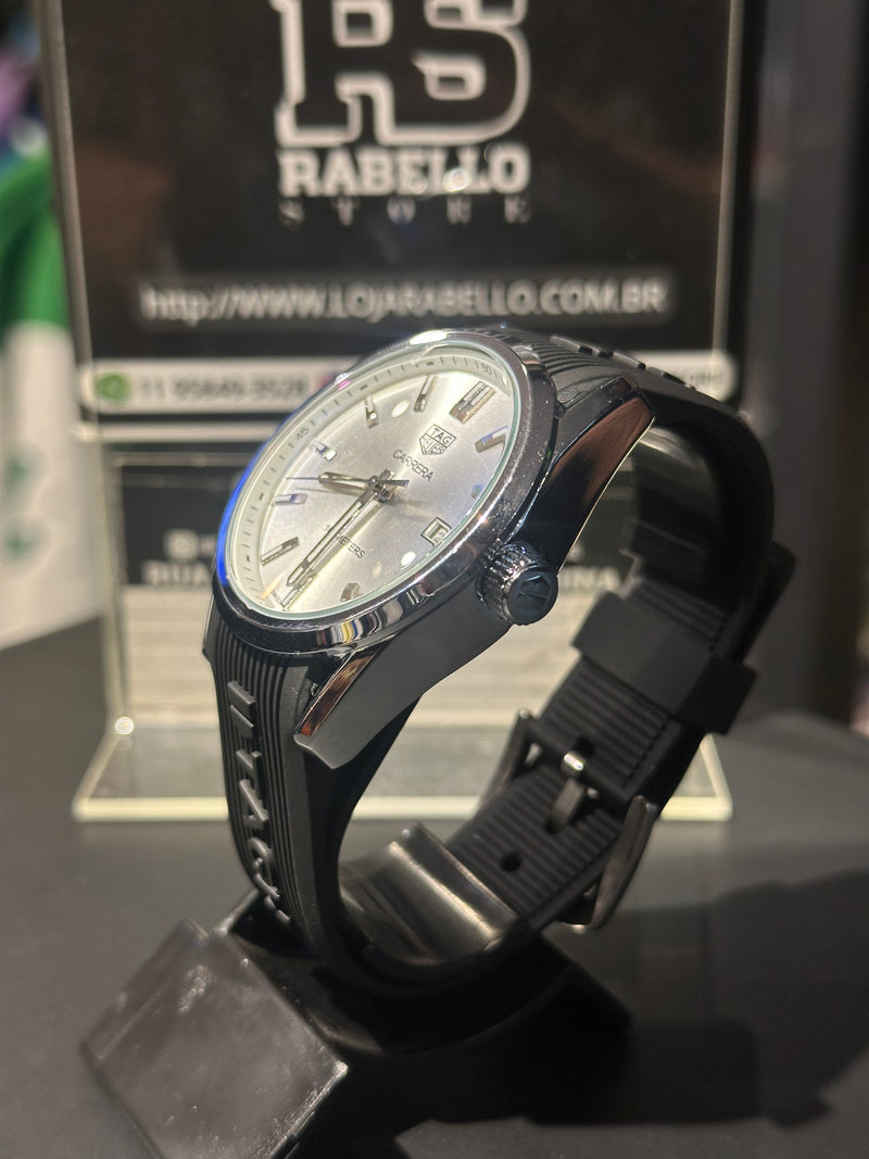 Relógio Tag Heuer Preto Fundo Branco - Pronta Entrega
