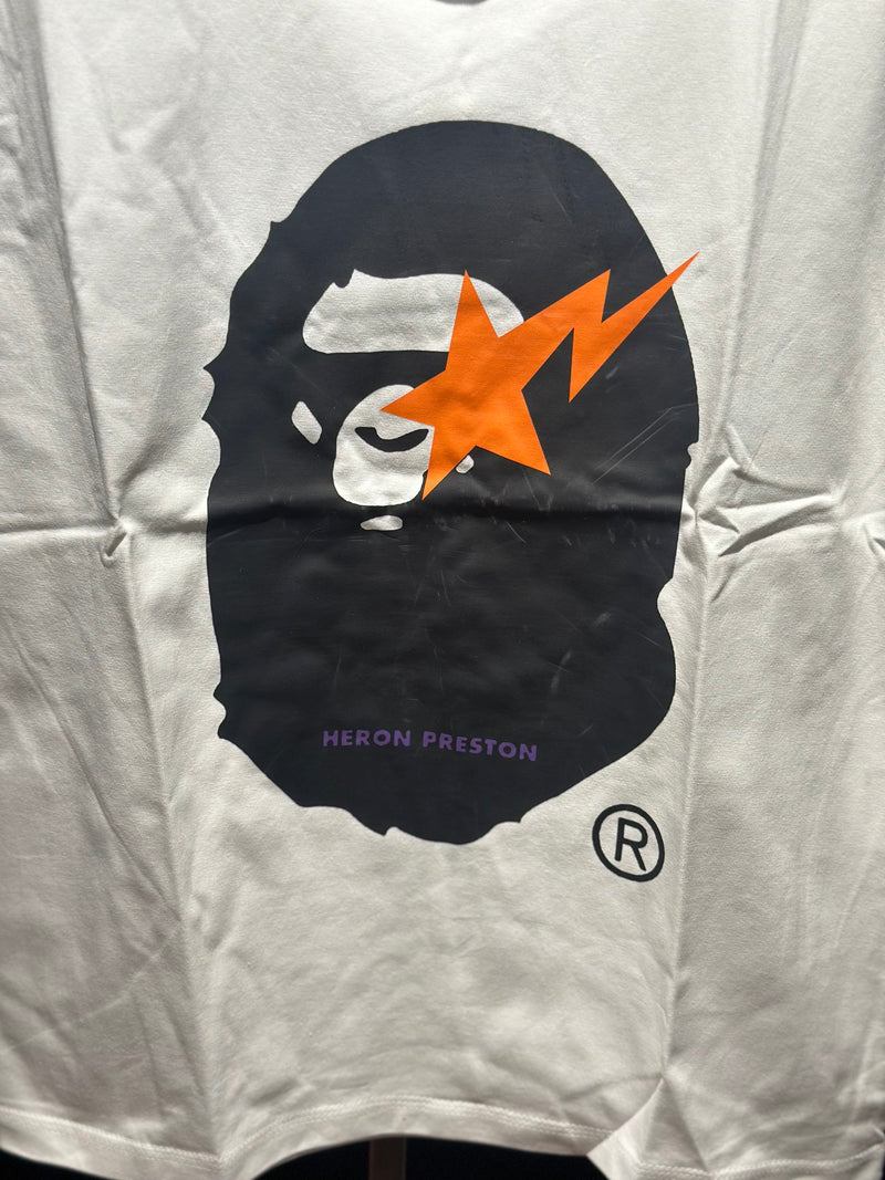 Camiseta BAPE Heron Preston Branca - Pronta Entregar