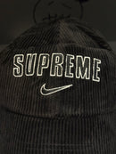 Boné Supreme X Nike Arc Corduroy 6 Panel Black - Pronta Entrega