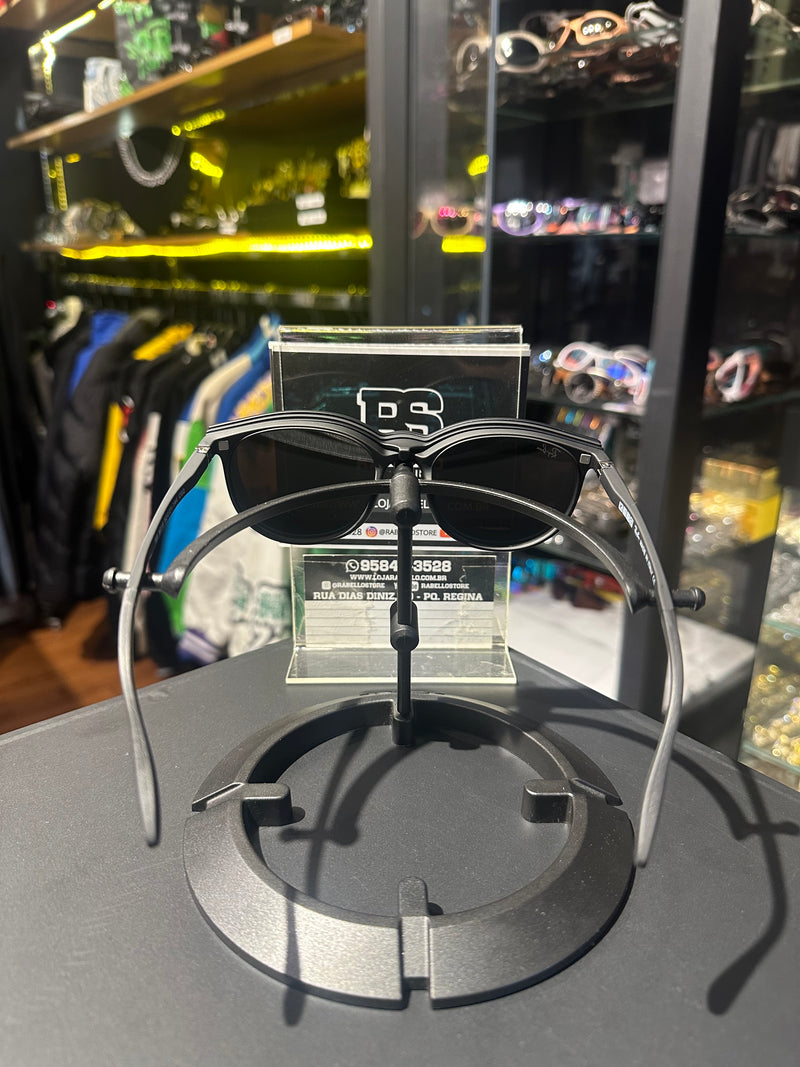 Óculos Rayban Redondo Armação Preto Clip On Multi Cores - Pronta Entrega