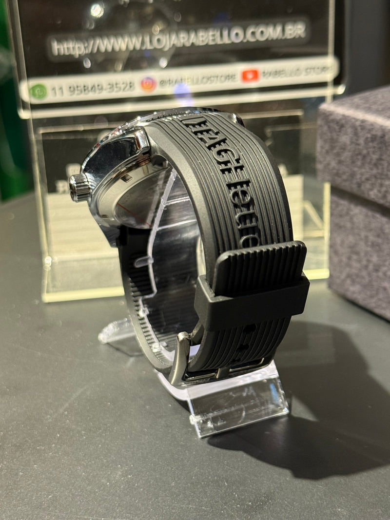 Relógio Tag Heuer Preto com Prata - Pronta Entrega