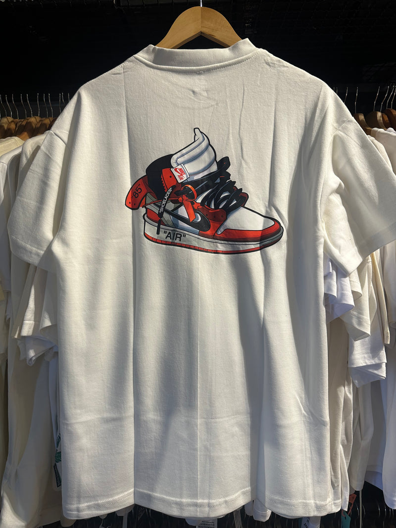 Camiseta Oversized Air Jordan Cartoon Branco - Pronta Entrega
