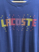 Camisa Lacoste Azul Logo Multicolor Party - Pronta Entrega