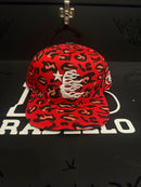 Boné Hellstar Aba Reta Cheetah Print Fitted Red - Pronta Entrega