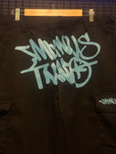 Calça Sarja Minus Two Preta Logo Azul - Pronta Entrega