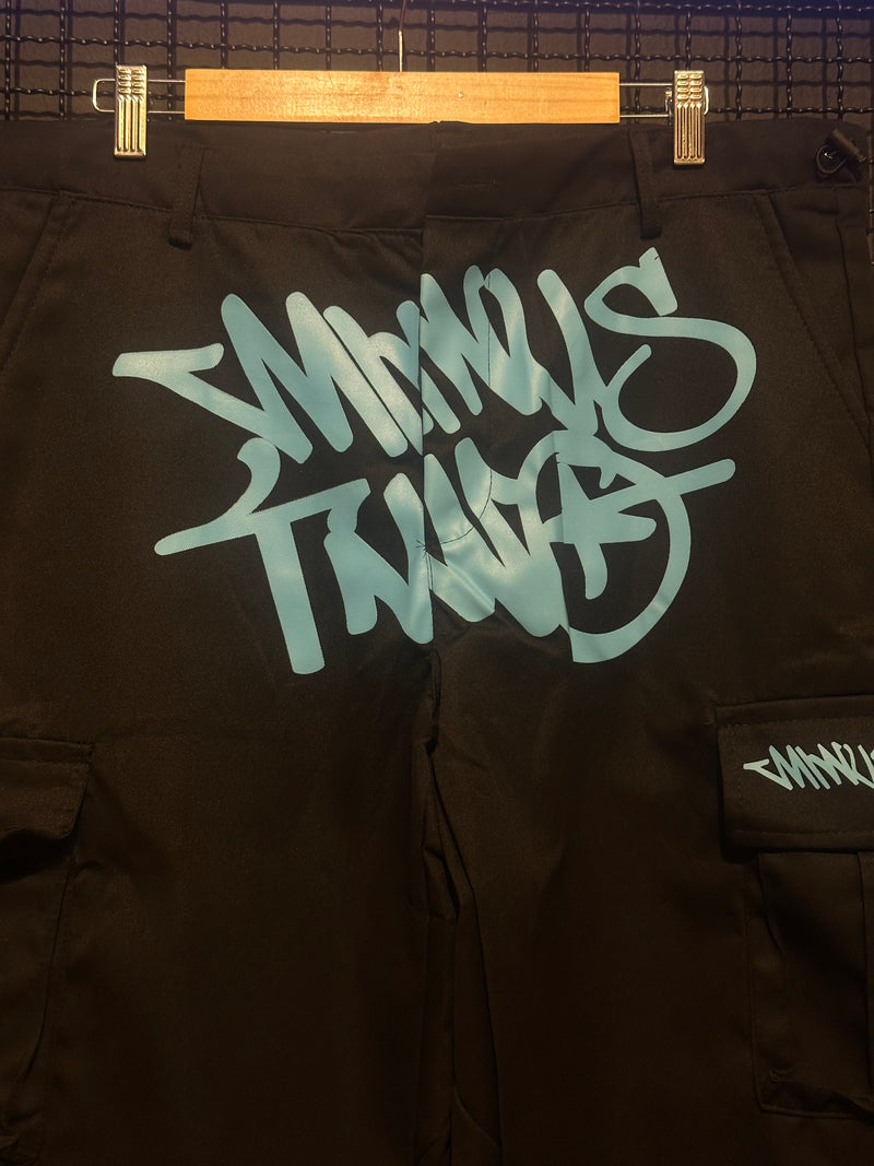 Calça Sarja Minus Two Preta Logo Azul - Pronta Entrega