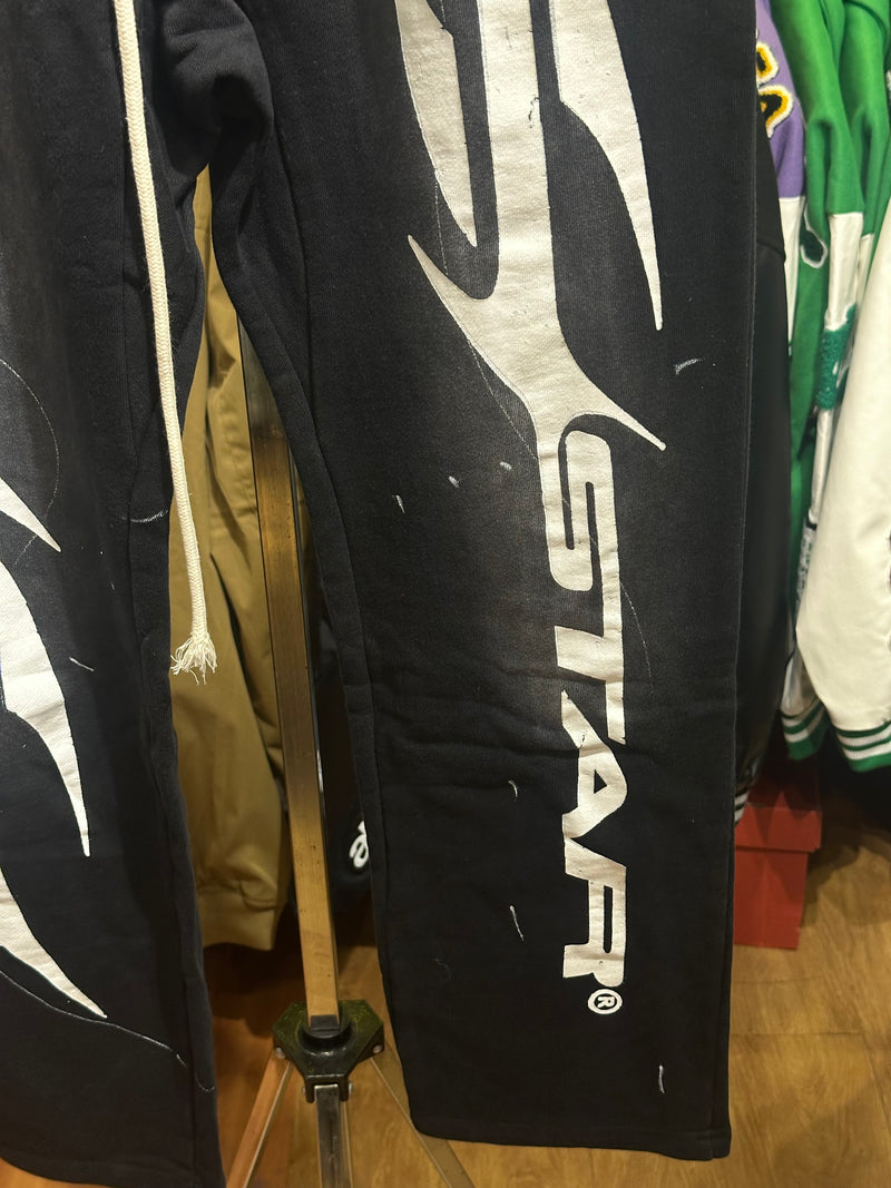 Calça Hellstar Moletom Destonado Preto - Pronta Entrega