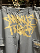 Calça Sarja Minus Two Azul Logo Cinza - Pronta Entrega