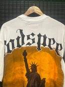 Camiseta Godspeed Liberty Statue White/Orange - Pronta Entrega
