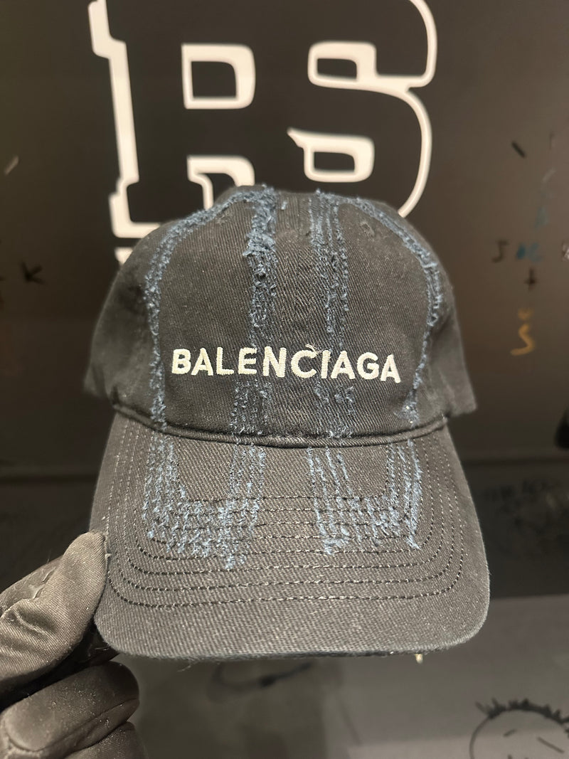 Boné Balenciaga Preto/Azul Aba Curva - Pronta Entrega