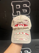 Boné Aba Curva Diesel Desbotado Cinza/Vermelho - Pronta Entrega