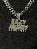 Corrente Cravejada Pingente “Eazy Money” Em Zicornia Cubica Prata 50 CM - Pronta Entrega