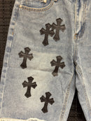Short Chrome Hearts Jeans Cruz Black - Pronta Entrega