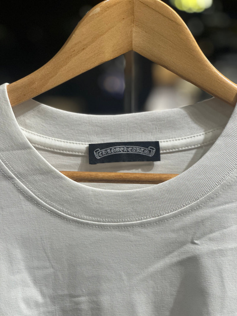 Camiseta Chrome Hearts Branca Logo Multicolor Brilhante - Pronta Entregar