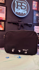 Bolsa Bag Off-White Cross Body Preto  Alça Amarela - Pronta Entrega