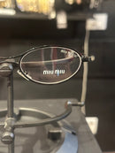 Óculos Miu Miu Redondo Armação Black Lente Clear - Pronta Entrega