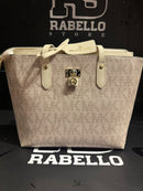 Bolsa Tote Feminina Michael Kors MK Monogram Cream - Pronta Entrega