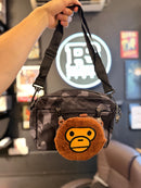 Bolsa Shoulder Bag BAPE Baby Milo Cinza DayPack - Pronta Entrega