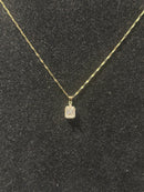 Corrente Feminina Banhada Pingente Pedra Em Zicornia Cúbica 45 CM - Pronta Entrega