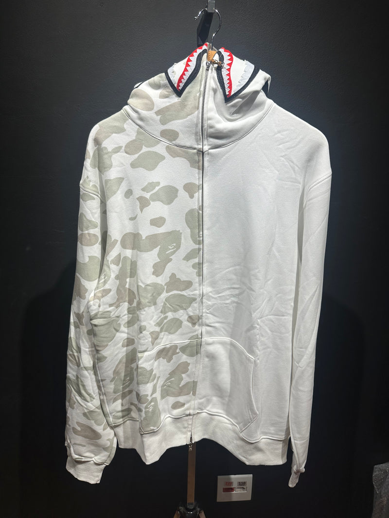 Jaqueta Bape Shark Half Camo White Full Zip - Pronta Entrega