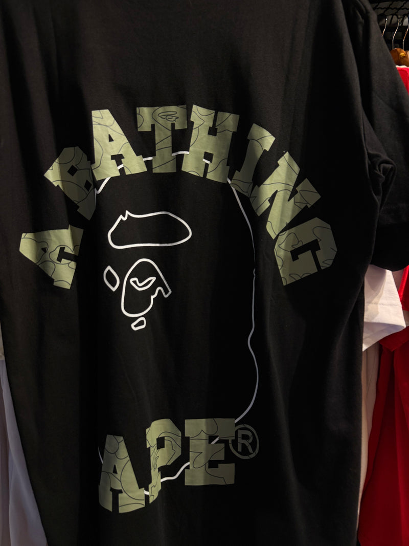 Camiseta BAPE Abathing Ape Big Head Camo Preta - Pronta Entrega