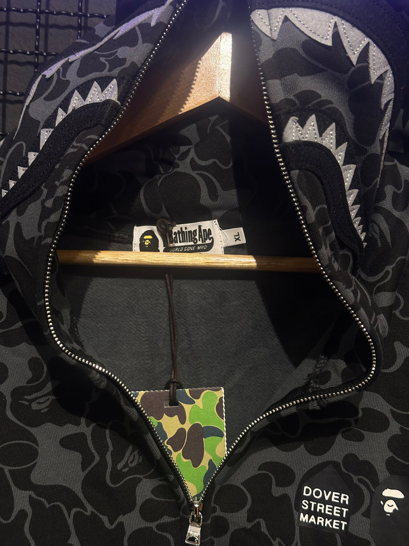 Jaqueta Bape Shark Camo Black Full Zip - Pronta Entrega