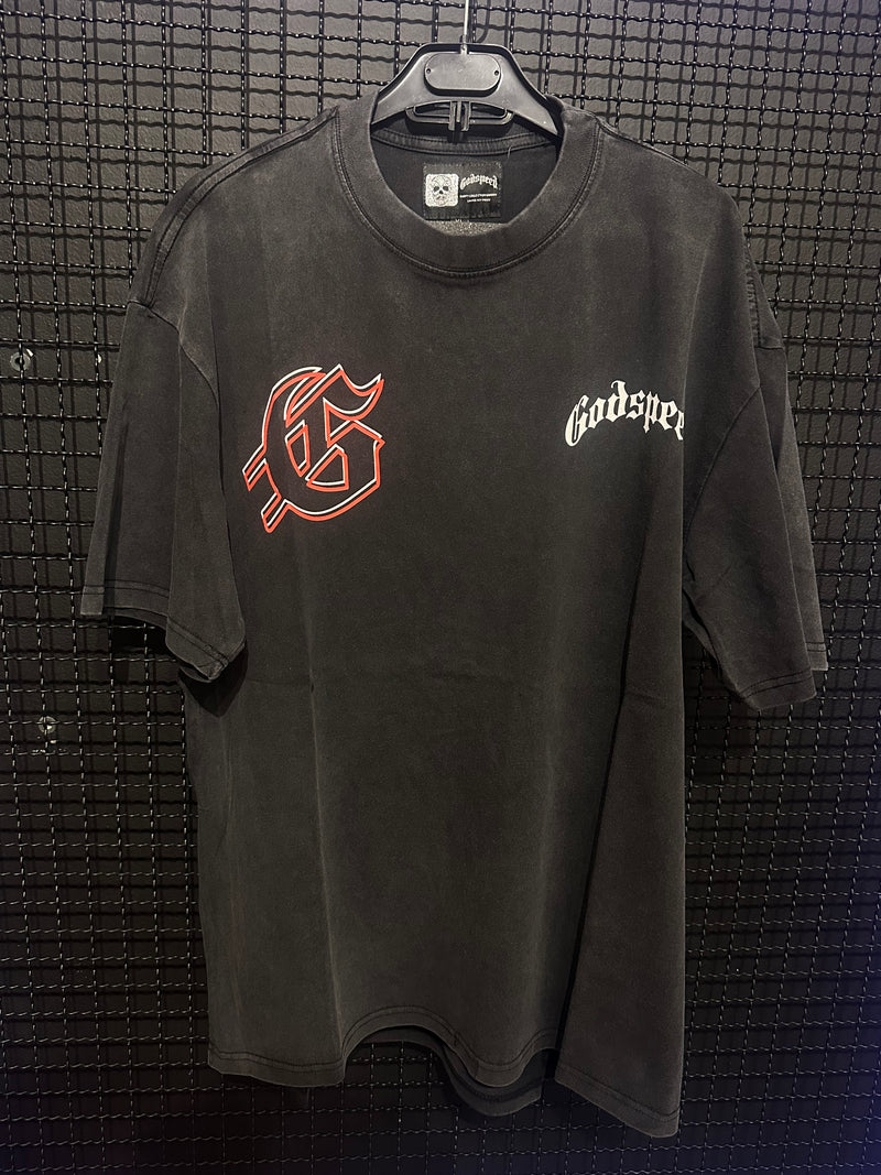 Camiseta Godspeed Liberty Statue Black/Orange - Pronta Entrega