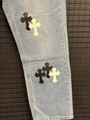 Calça Jeans Chrome Hearts Cruz Black White - Pronta Entrega