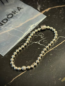 Bracelete Pandora Prata Circular com Fecho Logo 17 CM - Pronta Entrega