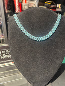 Corrente Cravejada Em Zicornia Cubica Azul 45 CM - Pronta Entrega