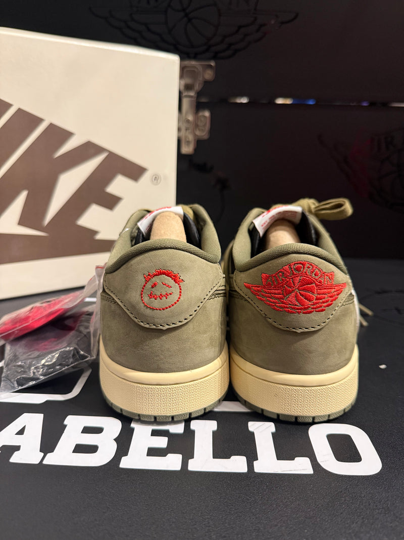 Tênis Nike Travis Scott x Air Jordan 1 Low Black Olive - Pronta Entrega